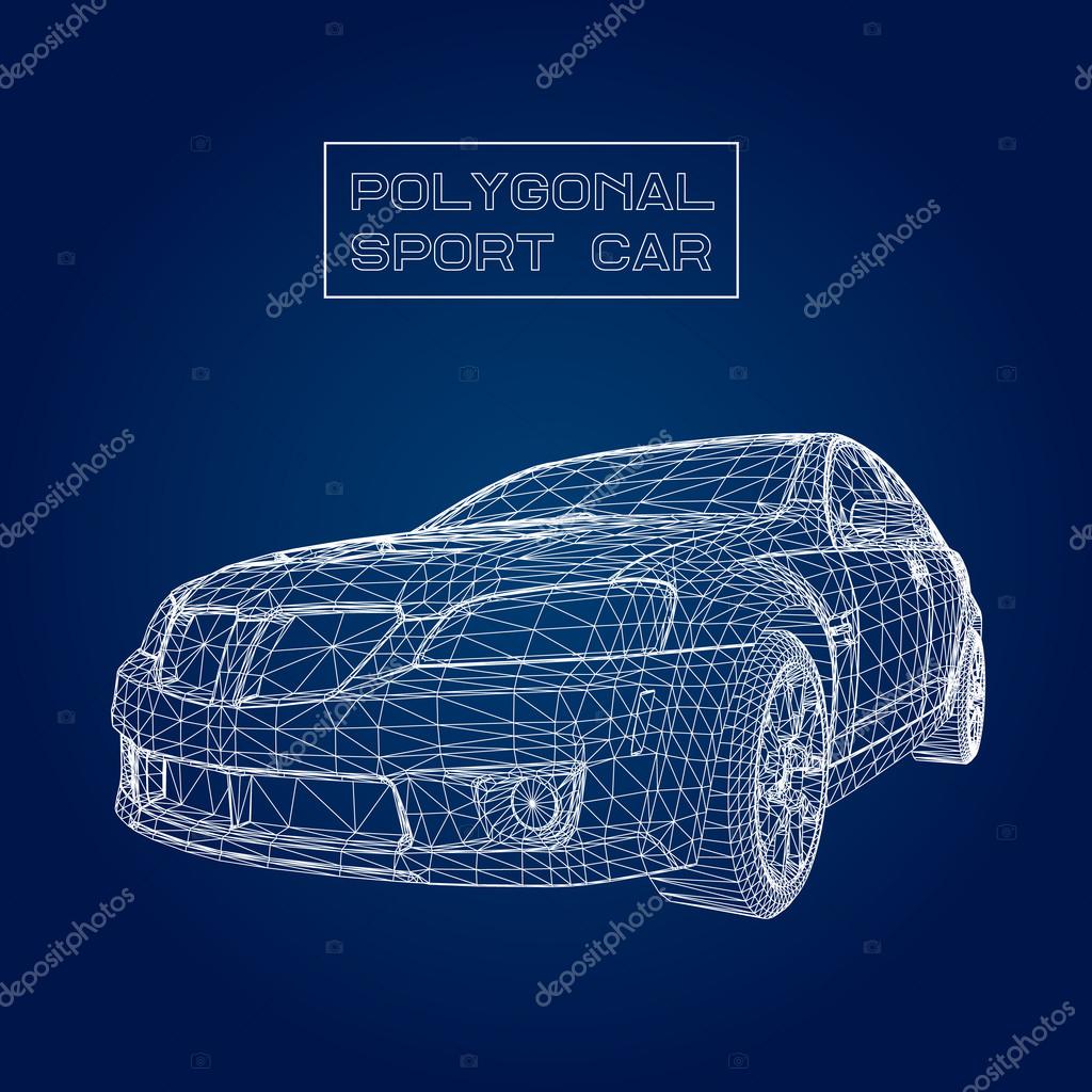 3D汽车模型的创意概念向量背景。跑车. 图库矢量图©Vladimir-Hapaev 113247676, image size:1024x1024