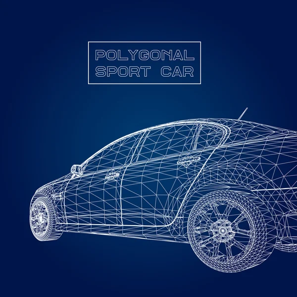 3D汽车模型的创意概念向量背景。跑车. — 图库矢量图片