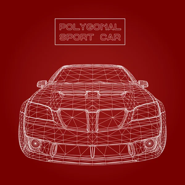 概要3次元車モデルの創造的な概念ベクトル背景。スポーツカー. — ストックベクタ