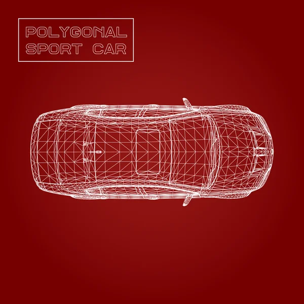 概要3次元車モデルの創造的な概念ベクトル背景。スポーツカー. — ストックベクタ