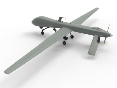 Askeri uçak. Beyaz bir arka plan üzerinde robot.