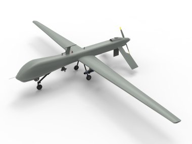 Askeri uçak. Beyaz bir arka plan üzerinde robot.