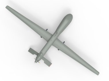 Askeri uçak. Beyaz bir arka plan üzerinde robot.