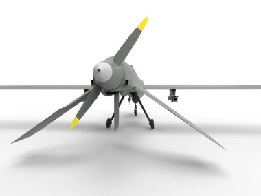 Askeri uçak. Beyaz bir arka plan üzerinde robot.