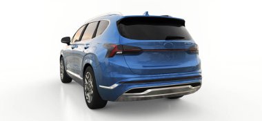 Beyaz arka planda büyük şehir kesişen mavi renk. 3d oluşturma.