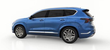 Beyaz arka planda büyük şehir kesişen mavi renk. 3d oluşturma.