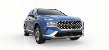 Beyaz arka planda büyük şehir kesişen mavi renk. 3d oluşturma.