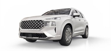 Beyaz arka planda büyük şehir beyazları kesişiyor. 3d oluşturma