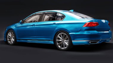 Stüdyo ortamında kendi tasarladığım markasız gümüş bir arabanın 3 boyutlu çizimi.