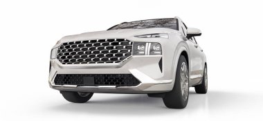 Beyaz arka planda büyük şehir beyazları kesişiyor. 3d oluşturma