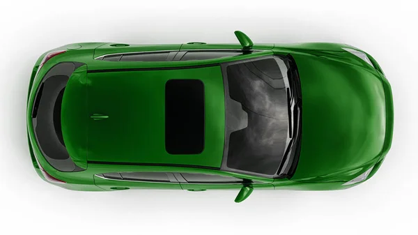 Зеленый Городской Автомобиль Покрытием Креативного Дизайна Иллюстрация — стоковое фото