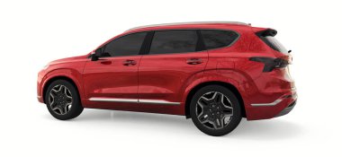 Beyaz arka planda büyük şehir kesişen kırmızı renk. 3d oluşturma