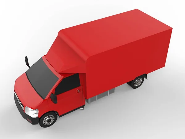 Kleiner Roter Lkw Auto Lieferservice Lieferung Von Waren Und Produkten — Stockfoto
