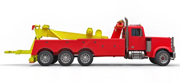 Caminhão Reboque Carga Vermelho Para Transportar Outros Grandes Caminhões Várias — Fotografia de Stock