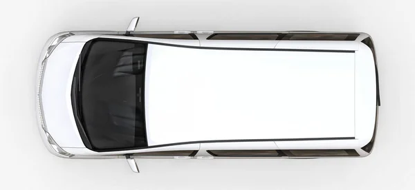 Minivan Putih Kecil Untuk Transportasi Orang Ilustrasi Tiga Dimensi Pada — Stok Foto
