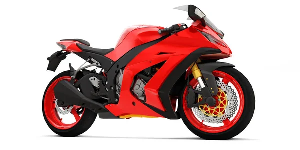 Czerwony Super Sportowy Motocykl Białym Odizolowanym Tle Ilustracja — Zdjęcie stockowe