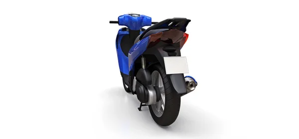 Modernes Urbanes Blaues Moped Auf Weißem Hintergrund Illustration — Stockfoto