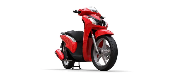 Modernes Urbanes Rotes Moped Auf Weißem Hintergrund Illustration — Stockfoto