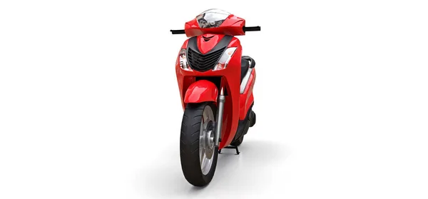 Modern Urban Red Moped White Background Illustration — Stock Photo, Image