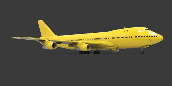 Μεγάλα Επιβατικά Αεροσκάφη Μεγάλης Χωρητικότητας Για Μεγάλες Διατλαντικές Πτήσεις Κίτρινο — Φωτογραφία Αρχείου