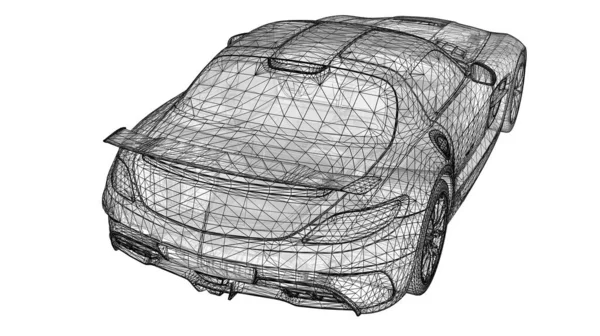 Modelo Luce Cupé Premium Ilustración Trama Forma Cuadrícula Triangular Poligonal — Foto de Stock