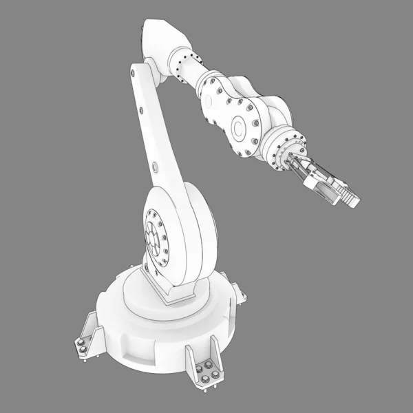 Роботизована Рука Будь Якої Роботи Заводі Або Виробництві Мехатронне Обладнання — стокове фото