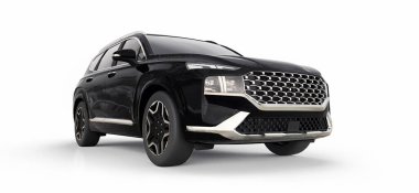 Beyaz arka planda büyük şehir kesişen siyah renk. 3d oluşturma