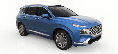 Beyaz arka planda büyük şehir kesişen mavi renk. 3d oluşturma.