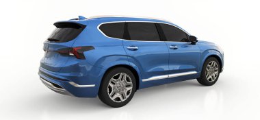 Beyaz arka planda büyük şehir kesişen mavi renk. 3d oluşturma.