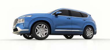 Beyaz arka planda büyük şehir kesişen mavi renk. 3d oluşturma.