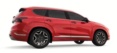 Beyaz arka planda büyük şehir kesişen kırmızı renk. 3d oluşturma