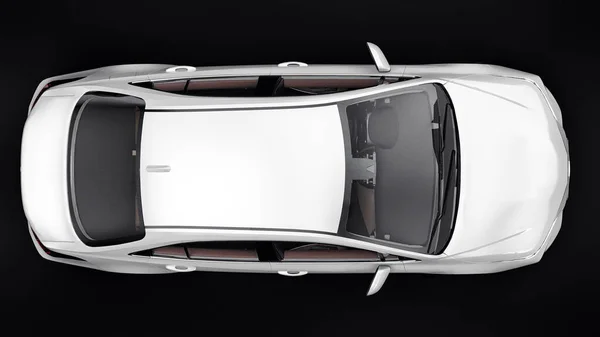 俄罗斯 2021年2月28日 丰田Corolla Sedan 2020紧凑型城市白色轿车与黑色背景隔离 3D渲染 — 图库照片