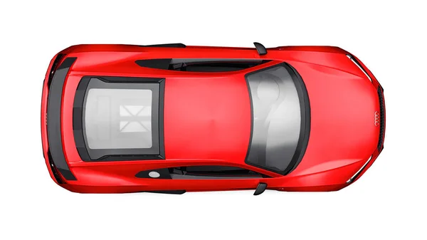Toula, Russie. 12 mai 2021 : Audi R8 V10 Quattro 2016 rouge luxe élégant super voiture de sport isolé sur fond blanc. Rendu 3d. — Photo
