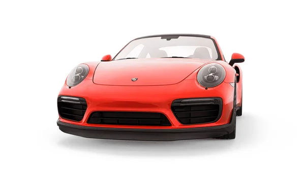 Τούλα Ρωσία Μαρτίου 2021 Porsche 911 Turbo 2016 Κόκκινο Σπορ — Φωτογραφία Αρχείου