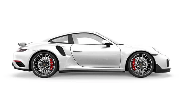 Tula Russia March 2021 Porsche 911 Turbo 2016 White Sports — Stock Photo, Image