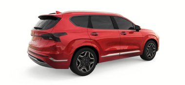 Beyaz arka planda büyük şehir kesişen kırmızı renk. 3d oluşturma