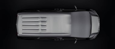 Tula, Rusya. 22 Haziran 2021: Toyota Alphard 2015 premium ailesi ve iş siyah minivan siyah arka planda izole edildi. 3d oluşturma