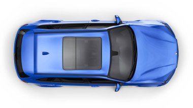 Tula, Rusya. 26 Haziran 2021: BMW X5M F85 mavi lüks SUV arabası beyaz arka planda izole edildi. 3d illüstrasyon
