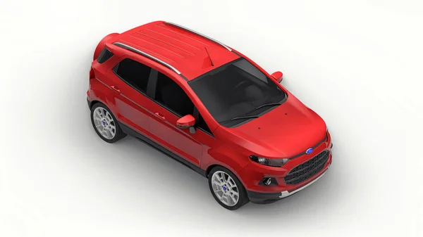 Tula Rosja Czerwca 2021 Ford Ecosport 2016 Red Compact City — Zdjęcie stockowe