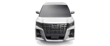 Tula, Rusya. 22 Haziran 2021: Toyota Alphard 2015 premium ailesi ve beyaz minibüs beyaz arka planda izole edildi. 3d oluşturma