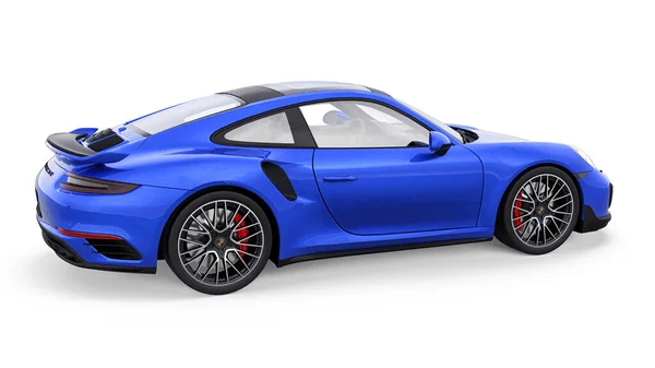 Tula Oroszország Március 2021 Porsche 911 Turbo 2016 Kék Sport — Stock Fotó