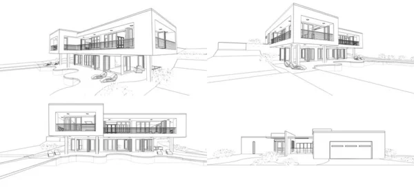 Modern Beyaz Arka Plan Üzerinde Illüstrasyon — Stok fotoğraf