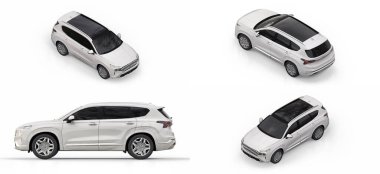 3d illustration. Big city white crossover on a white background. 3d rendering