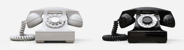Régi Telefon Fehér Háttérrel Illusztráció — Stock Fotó