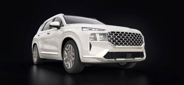 Siyah arka planda büyük şehir beyazları kesişiyor. 3d oluşturma