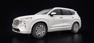 Siyah arka planda büyük şehir beyazları kesişiyor. 3d oluşturma