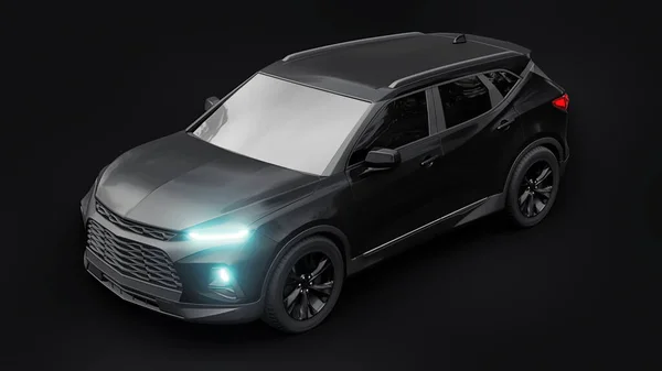 Ein Schwarzes Ultramodernes Suv Mit Eingängigem Expressivem Design Für Junge — Stockfoto