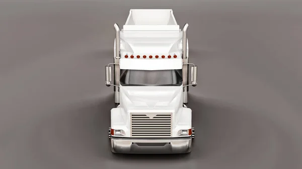 Велика Біла Американська Вантажівка Вантажівкою Типу Трейлер Транспортування Великого Вантажу — стокове фото