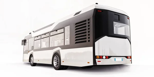 Mediun Городской Белый Автобус Белом Изолированном Фоне Рендеринг — стоковое фото