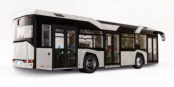 Mediun Urbaner Weißer Bus Auf Weißem Isoliertem Hintergrund Darstellung — Stockfoto